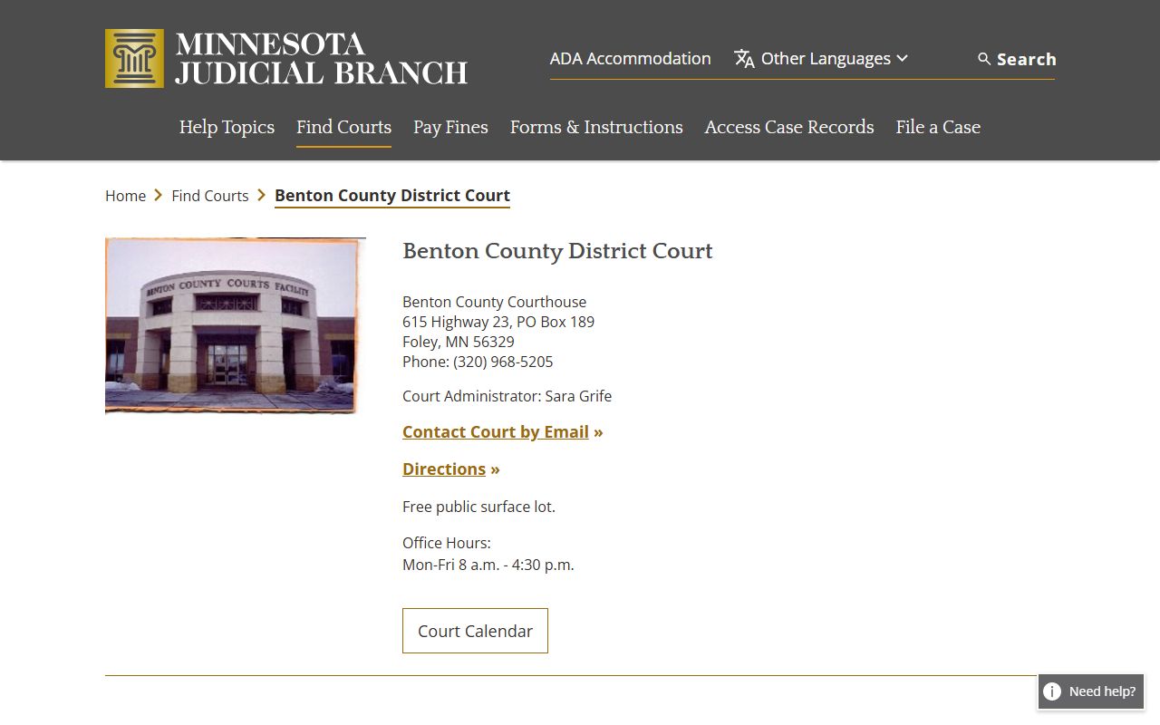 Benton County background check - district court records