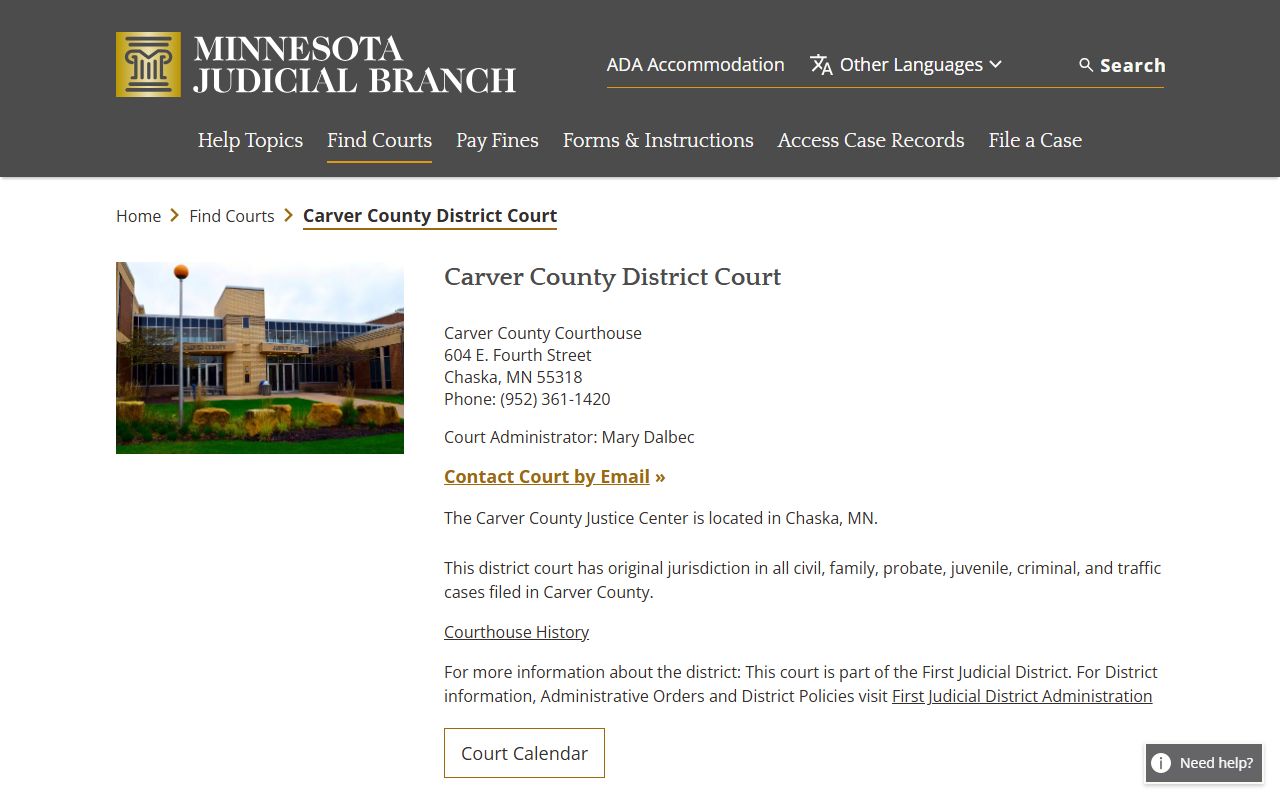 Carver County background check - district court records