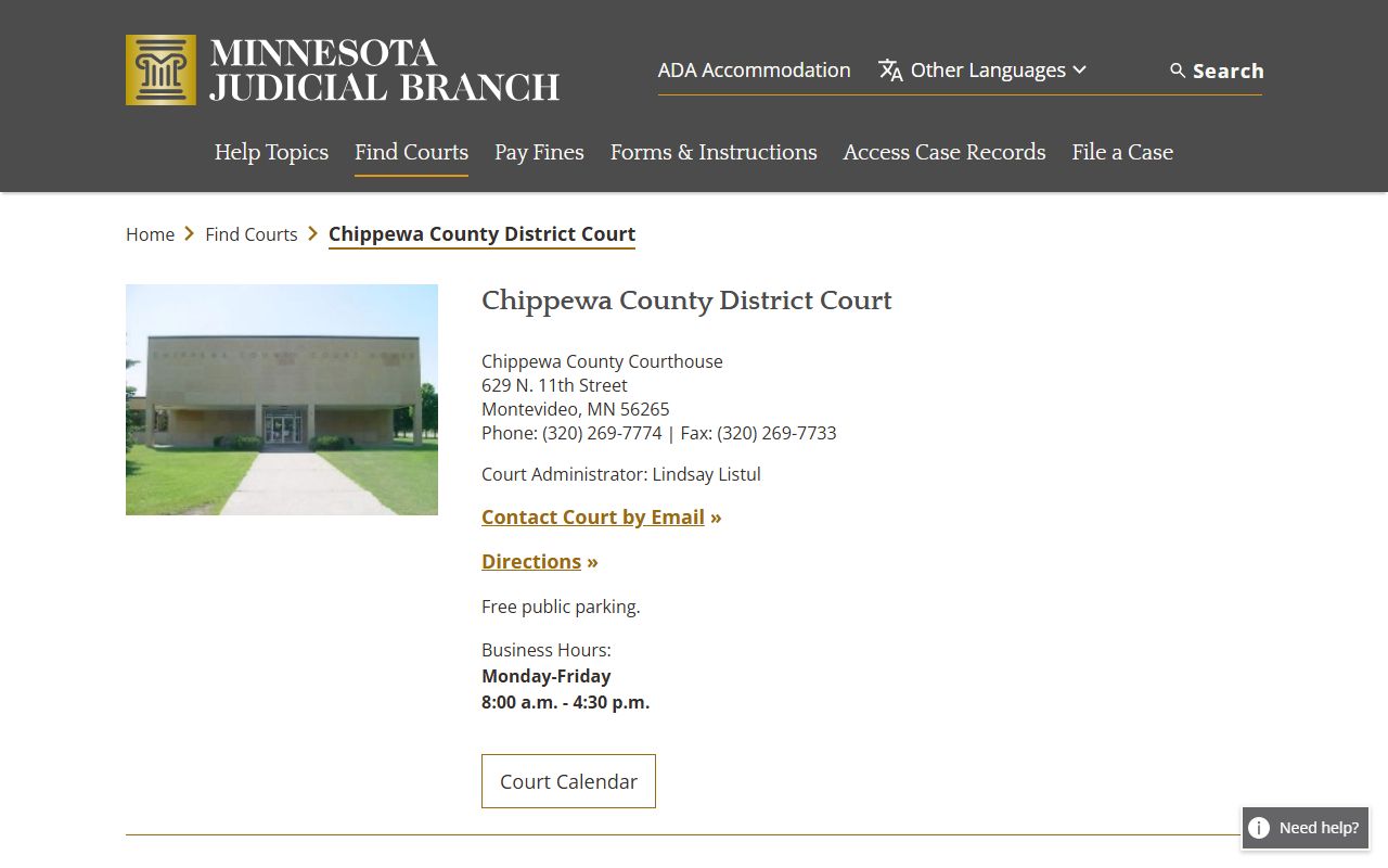 Chippewa County background check - district court records