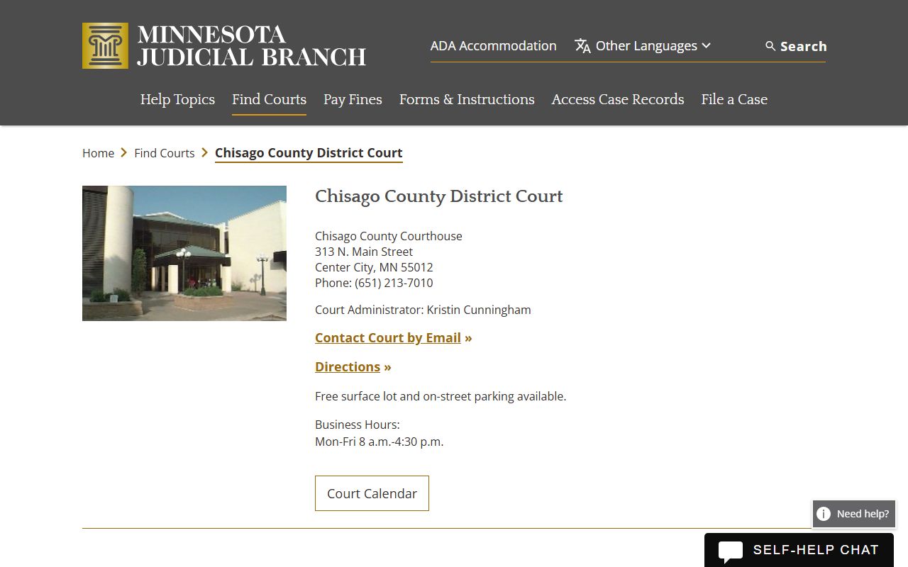 Chisago County background check - district court records