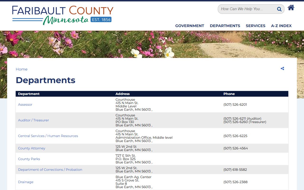 Faribault County background check - Faribault County Sheriff's Office website
