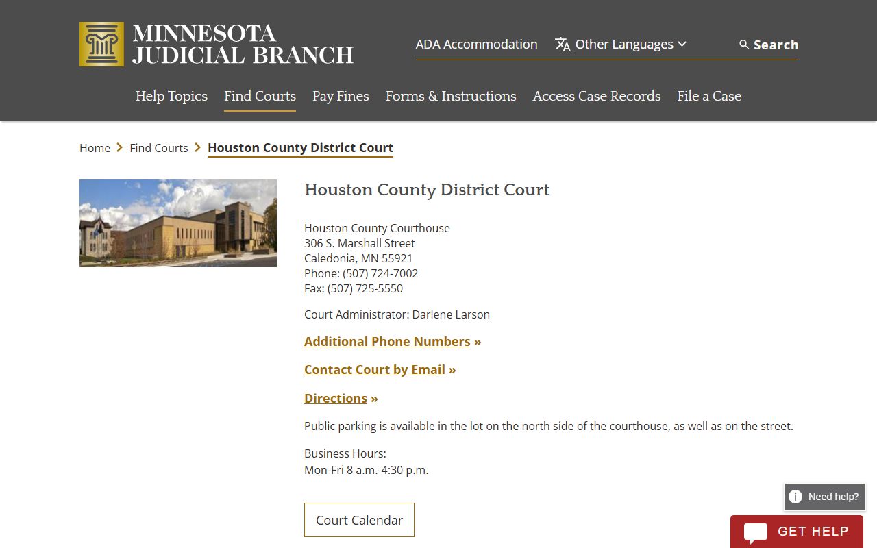 Houston County background check - district court page