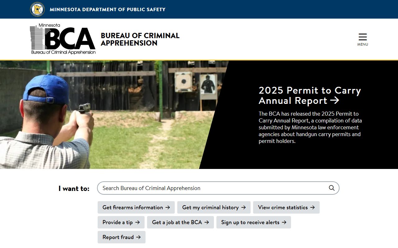 Minnesota background check - BCA Bureau of Criminal Apprehension homepage